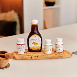 Produits Forever Living avec Forever Bee Honey, Forever Bee Pollen, Forever Bee Propolis et Forever Royal Jelly